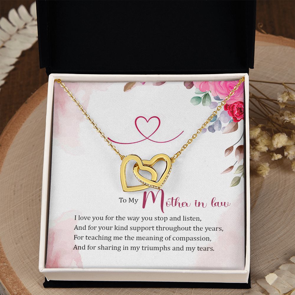 Mother in Law Necklace, Jewelry for Women, Future Mother in Law Gifts from Daughter in Law, Mother of Bride Gifts For Mother in Law, Birthday Gifts For Mother In Law From Daughter In Law17 Interlocking Hearts Necklace