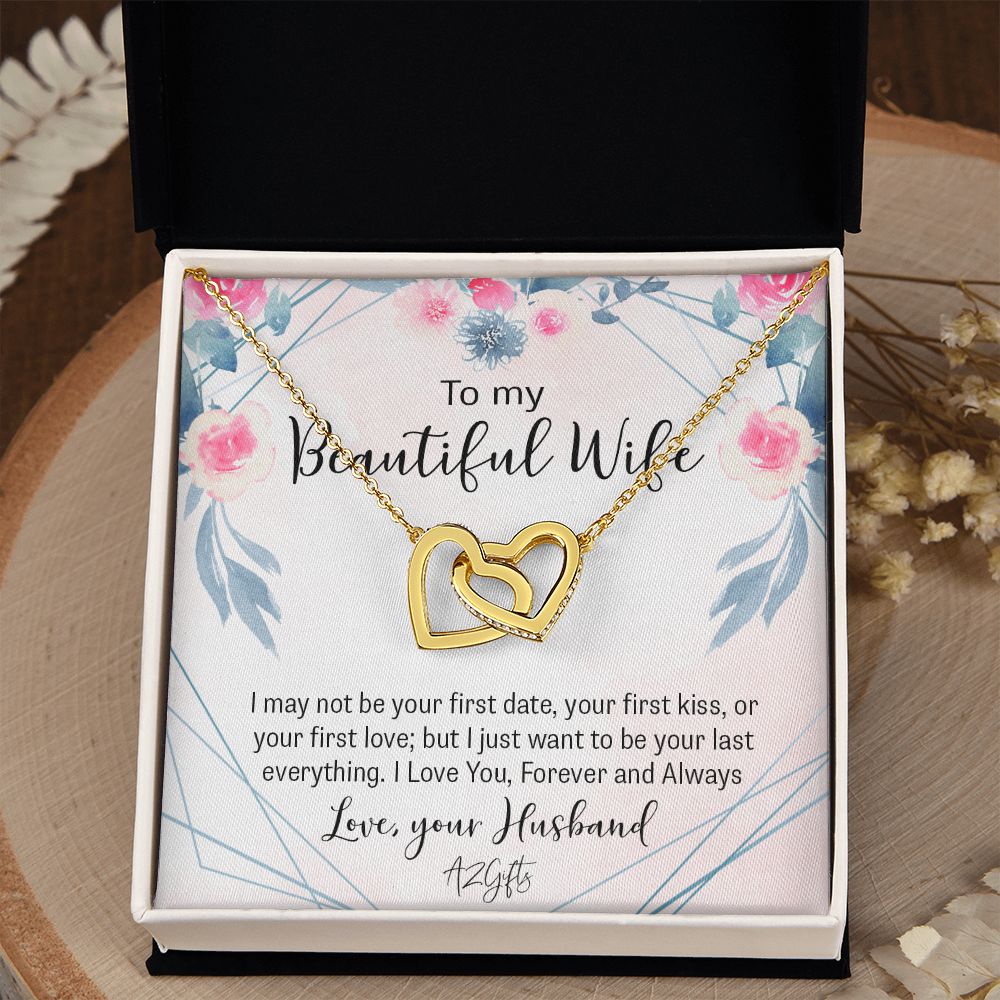 To My Beautiful Wife Necklace, Wedding Anniversary Jewelry For Women, Necklace For Wife from Husband, Gifts For Wife Birthday Gifts Necklace, Jewelry With Message Card In A Gift Box