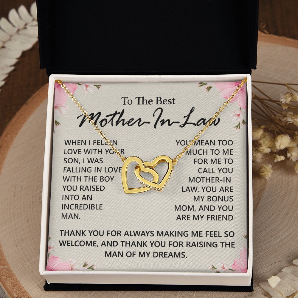 Mother in Law Necklace, Jewelry for Women, Future Mother in Law Gifts from Daughter in Law, Mother of Bride Gifts For Mother in Law, Birthday Gifts For Mother In Law From Daughter In Law12 Interlocking Hearts Necklace