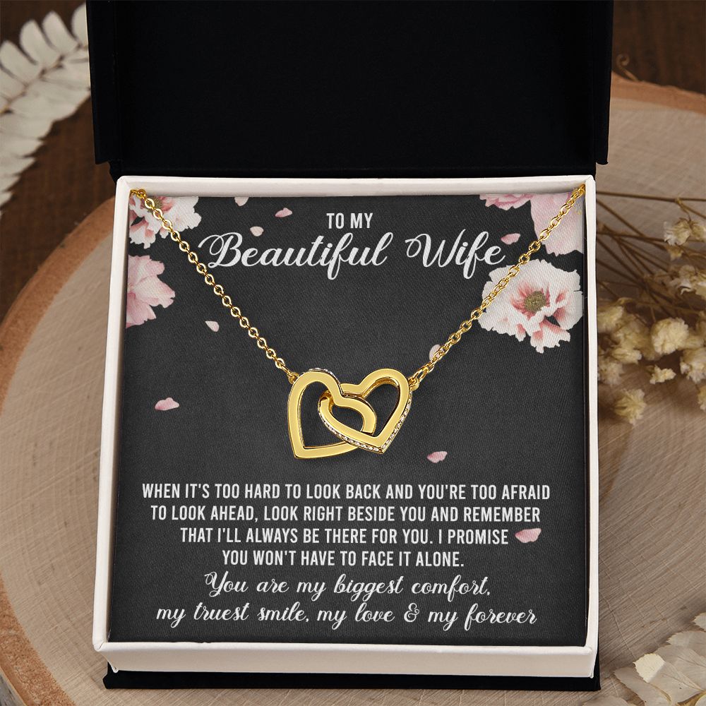 To My Beautiful Wife Necklace, Wedding Anniversary Jewelry For Women, Necklace For Wife from Husband, Gifts For Wife Birthday Gifts Necklace, Jewelry With Message Card In A Gift Box