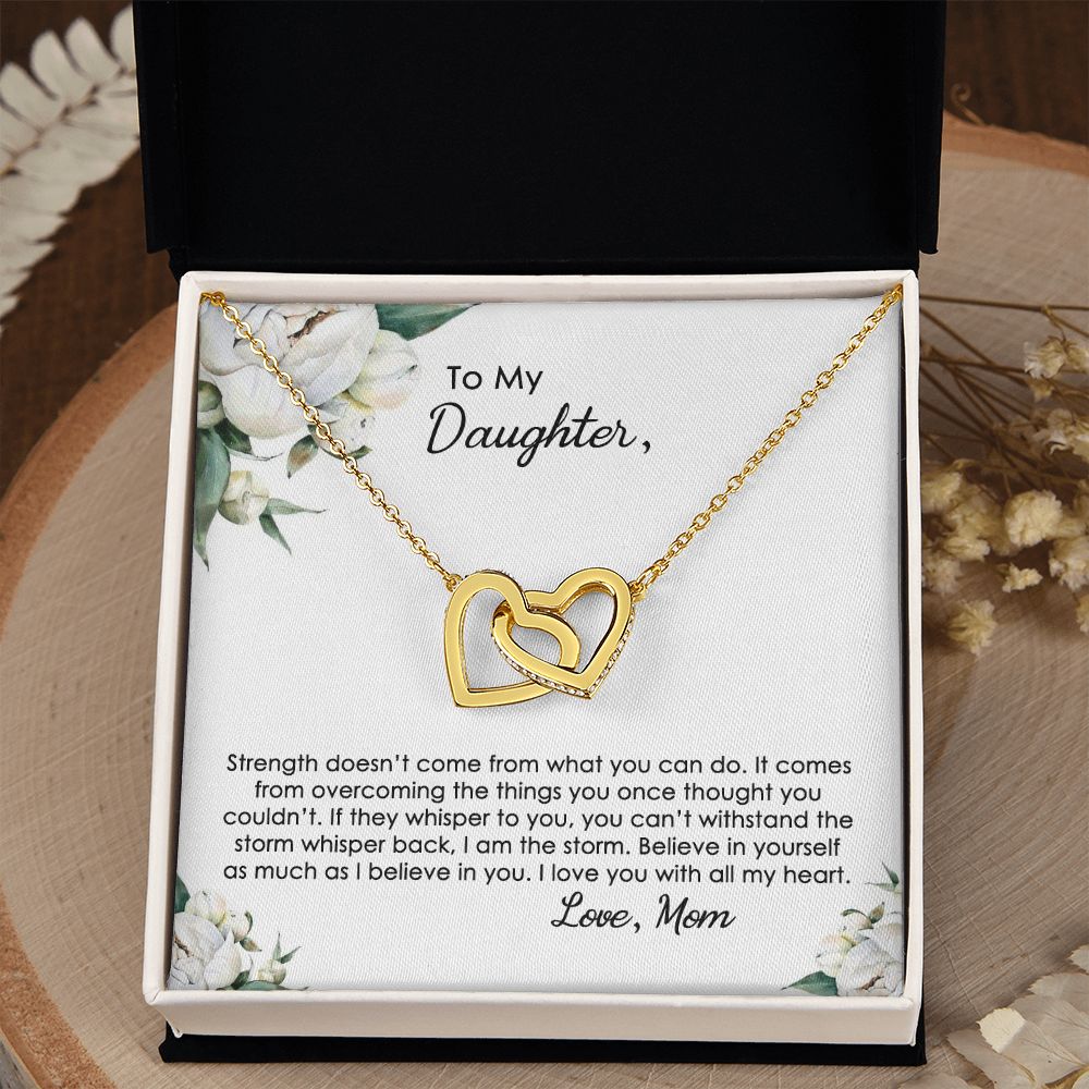 Mother Daughter Gift Ideas, To My Daughter Gift Necklace from Mom, Jewelry Pendant Present for Daughter, Birthday Christmas Gift Graduation Gifts for Daughters, Mother and Daughter Necklace 2140 Interlocking Hearts Necklace