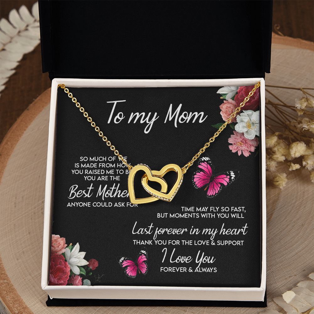 To My Mom Necklace, Gift For Mom, Mother's Day Gift from Daughter, Mom Jewelry Gift for Mothers Day, Birthday Gift for Mother, Moms Gift from Daughter Son, Necklace for Mom Mother 13 Interlocking Hearts Necklace
