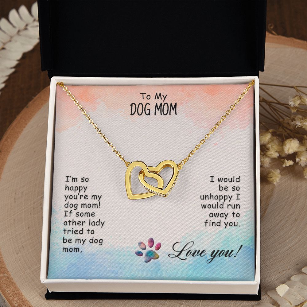 Love Knot Necklace, Dog Mom Gift For Mother's Day, Dog Mom Necklace For Women, Dog Mama Sentimental Gift, Dog Lover Gifts For Her, Unique2 Interlocking Hearts Necklace