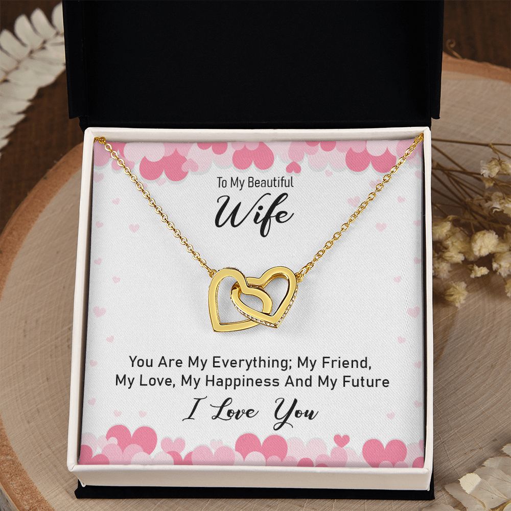 To My Beautiful Wife Necklace, Wedding Anniversary Jewelry For Women, Necklace For Wife from Husband, Gifts For Wife Birthday Gifts Necklace, Jewelry With Message Card In A Gift Box