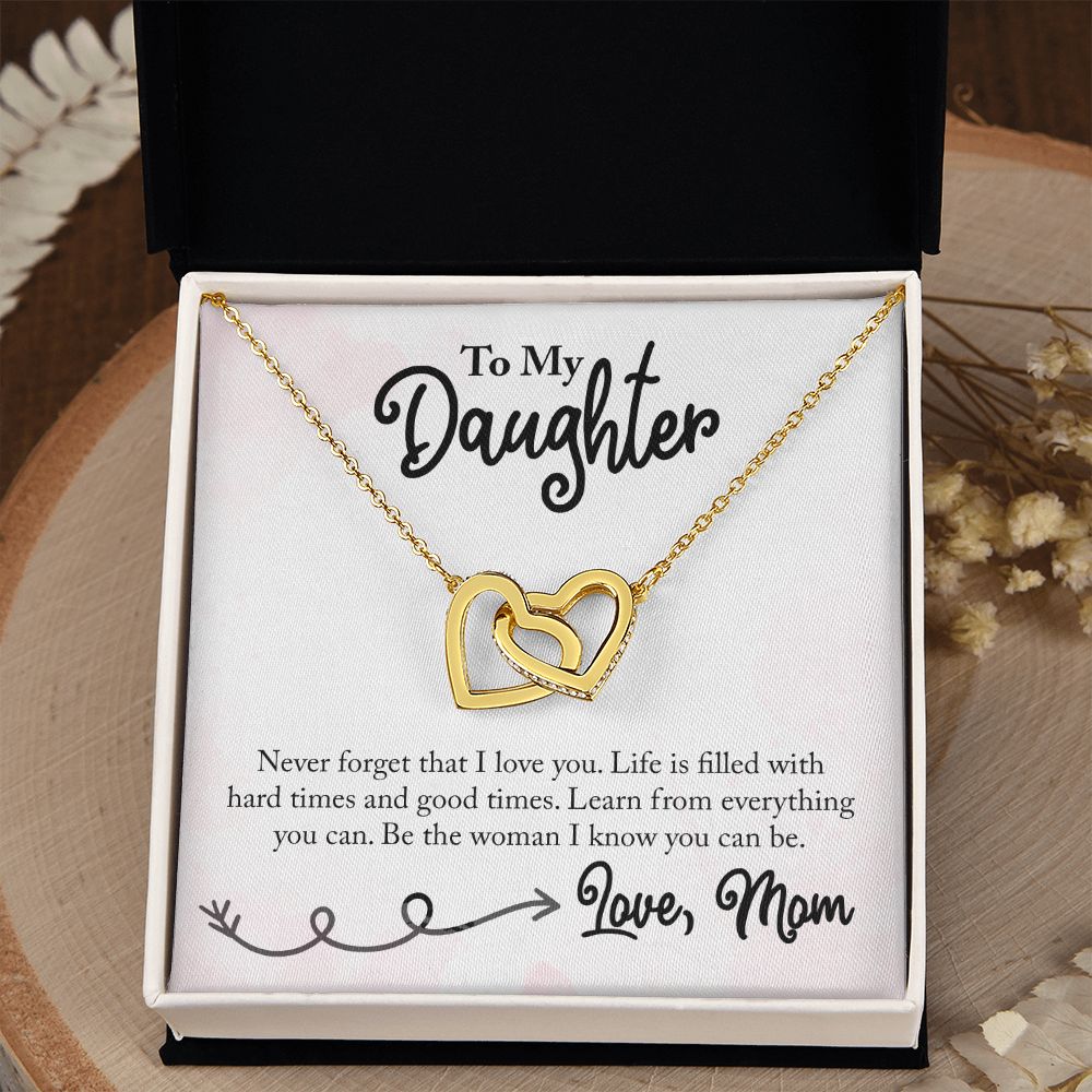 To My Daughter Necklace Pendant Gift From Mom Necklace I Know You Can Be With Message Card Gift Box Gift For To Daughter Daughter In Law On Birthday Anniversary Interlocking Hearts Necklace