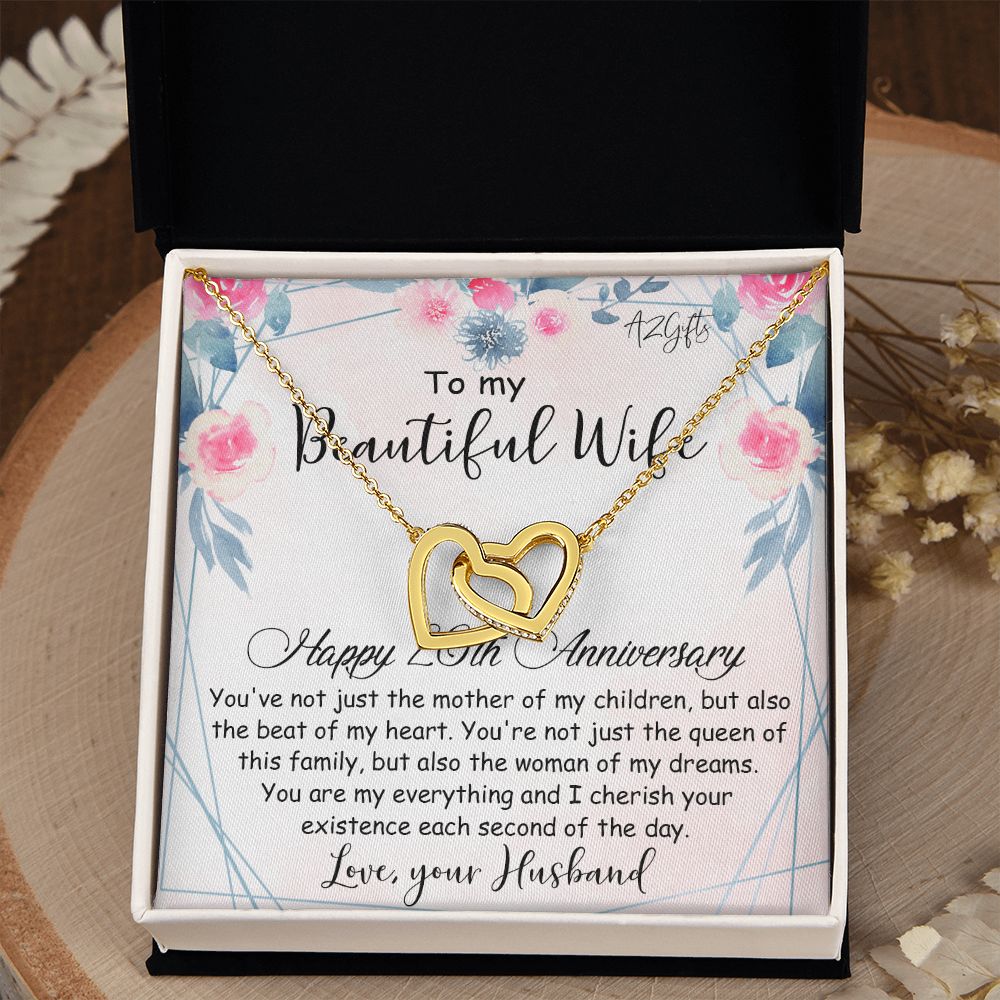To My Beautiful Wife Necklace, Wedding Anniversary Jewelry For Women, Necklace For Wife from Husband, Gifts For Wife Birthday Gifts Necklace, Jewelry With Message Card In A Gift Box