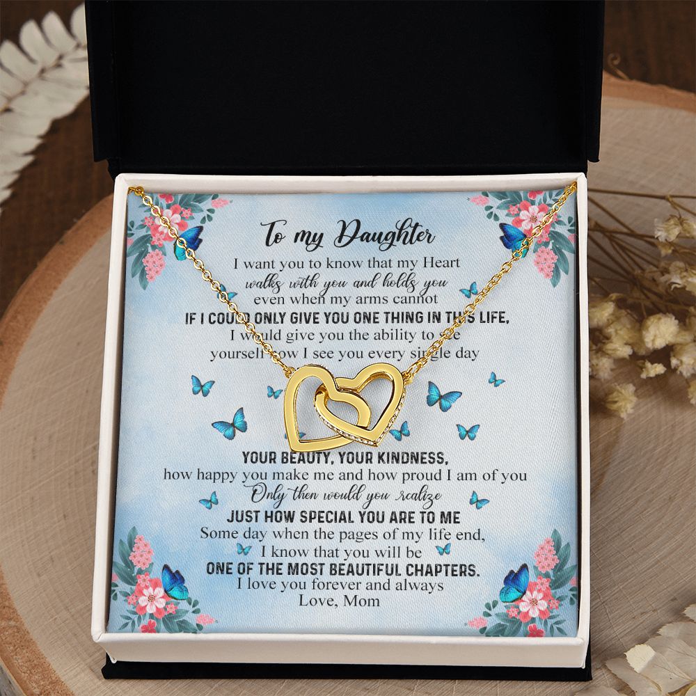 To My Daughter Gift From Mom Mother Day Gift For Daughter Jewelry for Daughter Interlocking Hearts Necklace