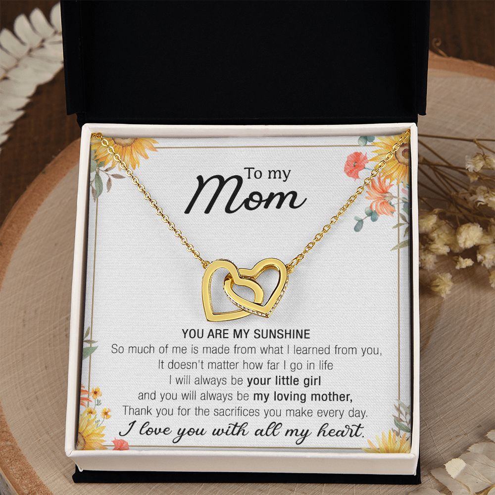 Mom Necklace Gifts for Mom from Daughter to Mom Gifts for Mothers Day from Daughter, To My Mom Necklace from Daughter to Mom Birthday Gifts Necklace with Message Card and Gift Box13 Interlocking Hearts Necklace