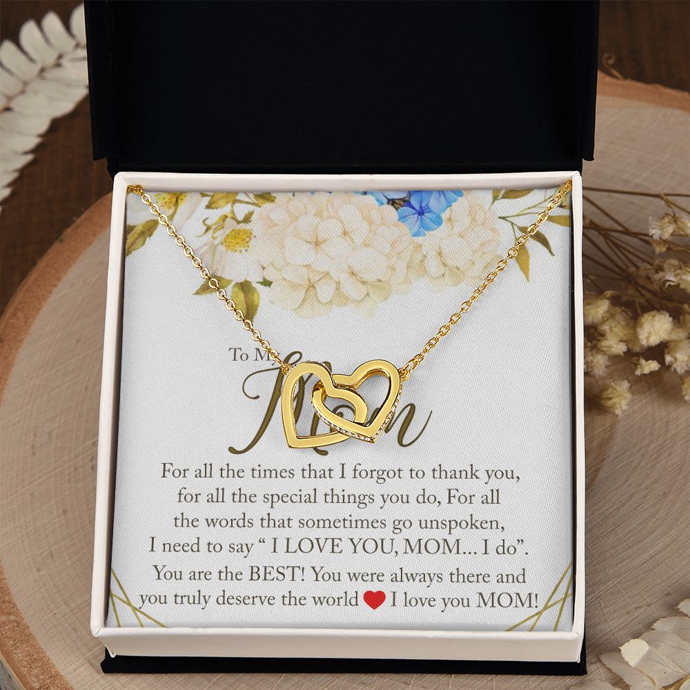 To My Mom Necklace, Gift For Mom, Mother's Day Gift from Daughter, Mom Jewelry Gift for Mothers Day, Birthday Gift for Mother, Moms Gift from Daughter Son, Necklace for Mom Mother 16 Interlocking Hearts Necklace