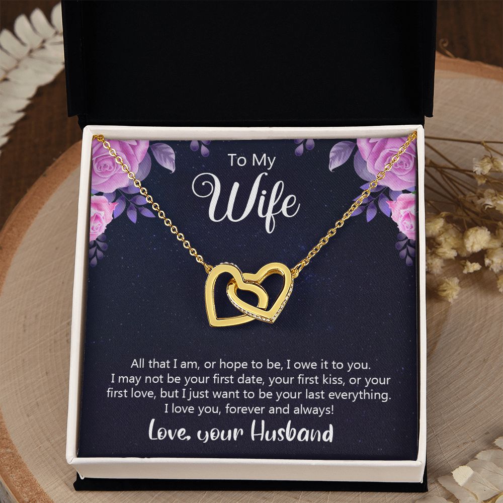 Birthday Gifts For Wife, Necklace Gifts For Wife From Husband, To My Wife Jewelry For Women , To My Wife Necklace  from Husband Wedding Anniversary Present For Wife, Beautiful Wife Jewelry Christmas31 Interlocking Hearts Necklace