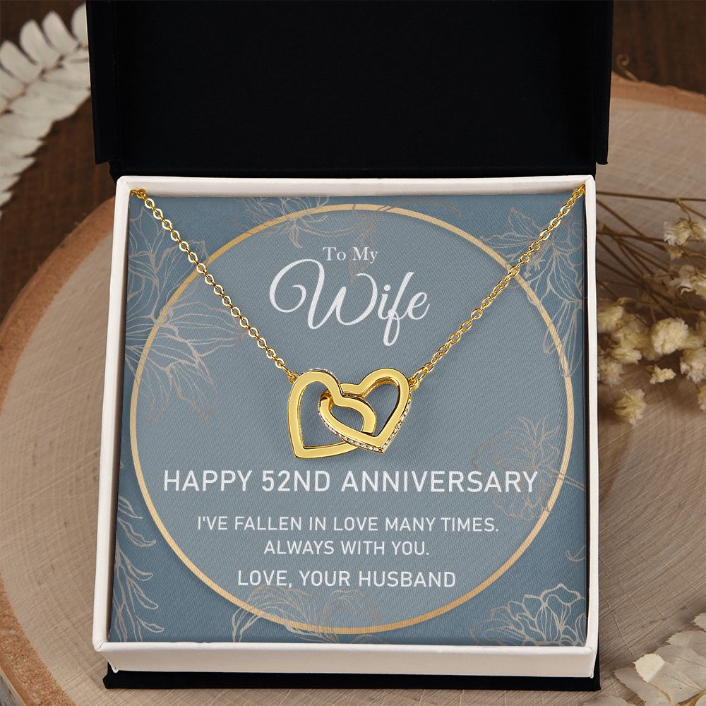 To My Wife Necklace from Husband, Personalized Necklace for Women, Luxury Necklace for Wife from Man Men, Wedding Anniversary Present For Wife, Beautiful Wife Jewelry Christmas Birthday Gifts For Wife5 Interlocking Hearts Necklace