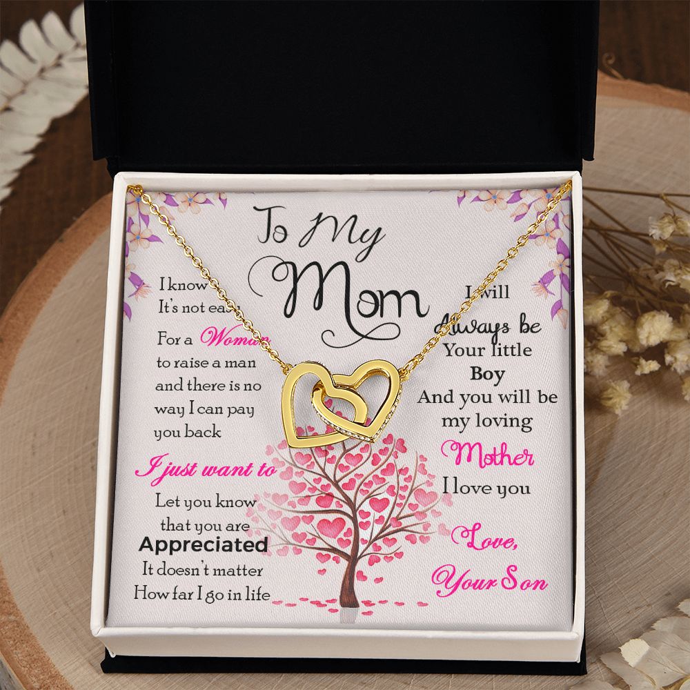 To My Mom Necklace Pendant Gift From Son I Know It's Not Easy For A Woman Necklace For To Mom Happy Mothers Day Mother In Law Gift On Birthday Anniversary Gift 30821 Interlocking Hearts Necklace
