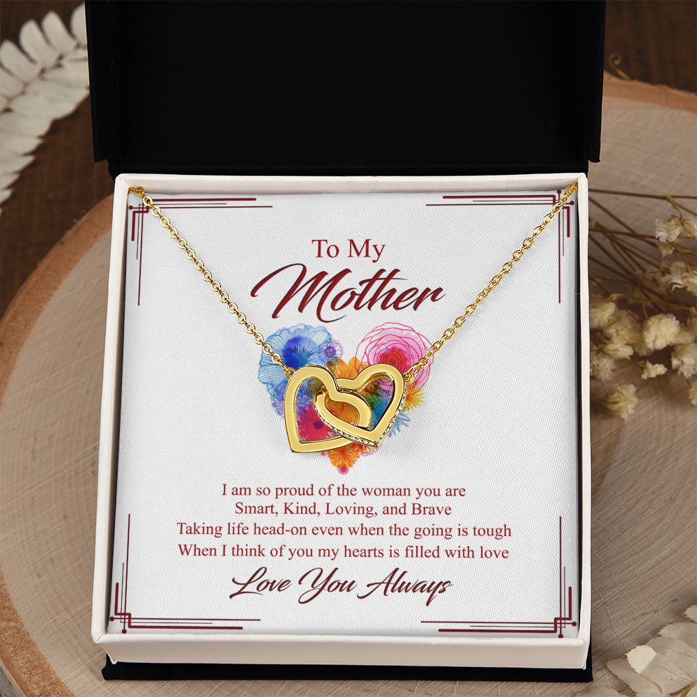To My Mom Necklace, Gift For Mom, Mother's Day Gift from Daughter, Mom Jewelry Gift for Mothers Day, Birthday Gift for Mother, Moms Gift from Daughter Son, Necklace for Mom Mother 8 Interlocking Hearts Necklace