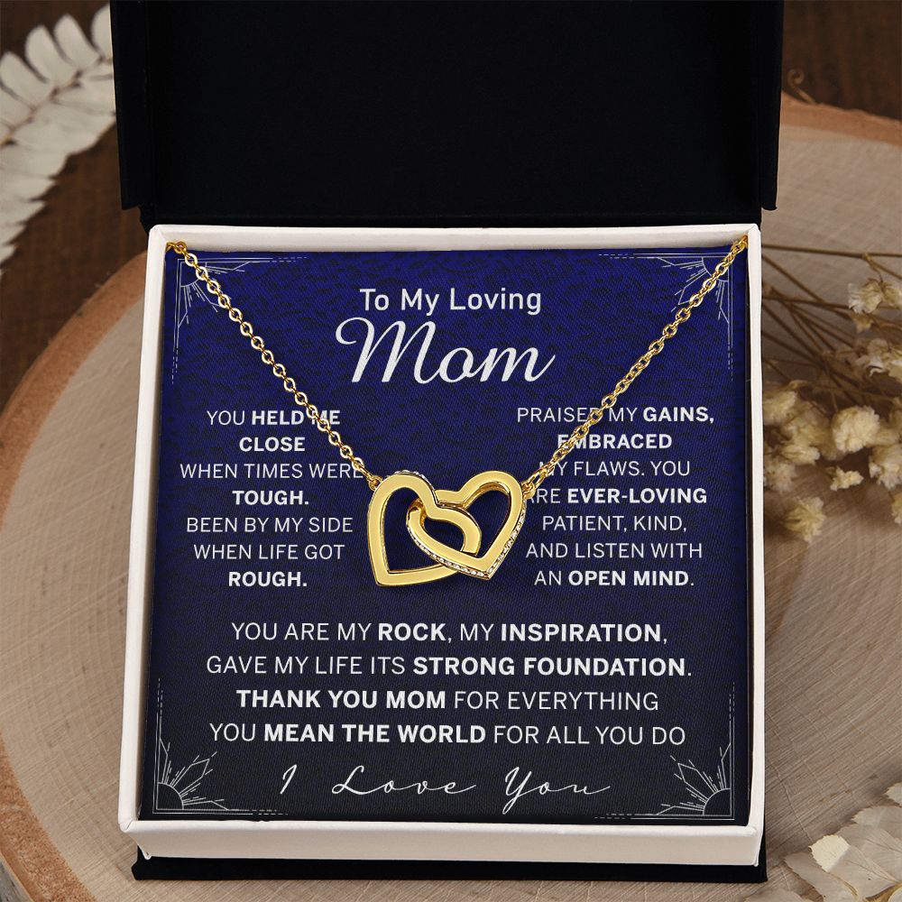 To My Mom Necklace, Gift For Mom, Mother's Day Gift from Daughter, Mom Jewelry Gift for Mothers Day, Birthday Gift for Mother, Moms Gift from Daughter Son, Necklace for Mom Mother Interlocking Hearts Necklace