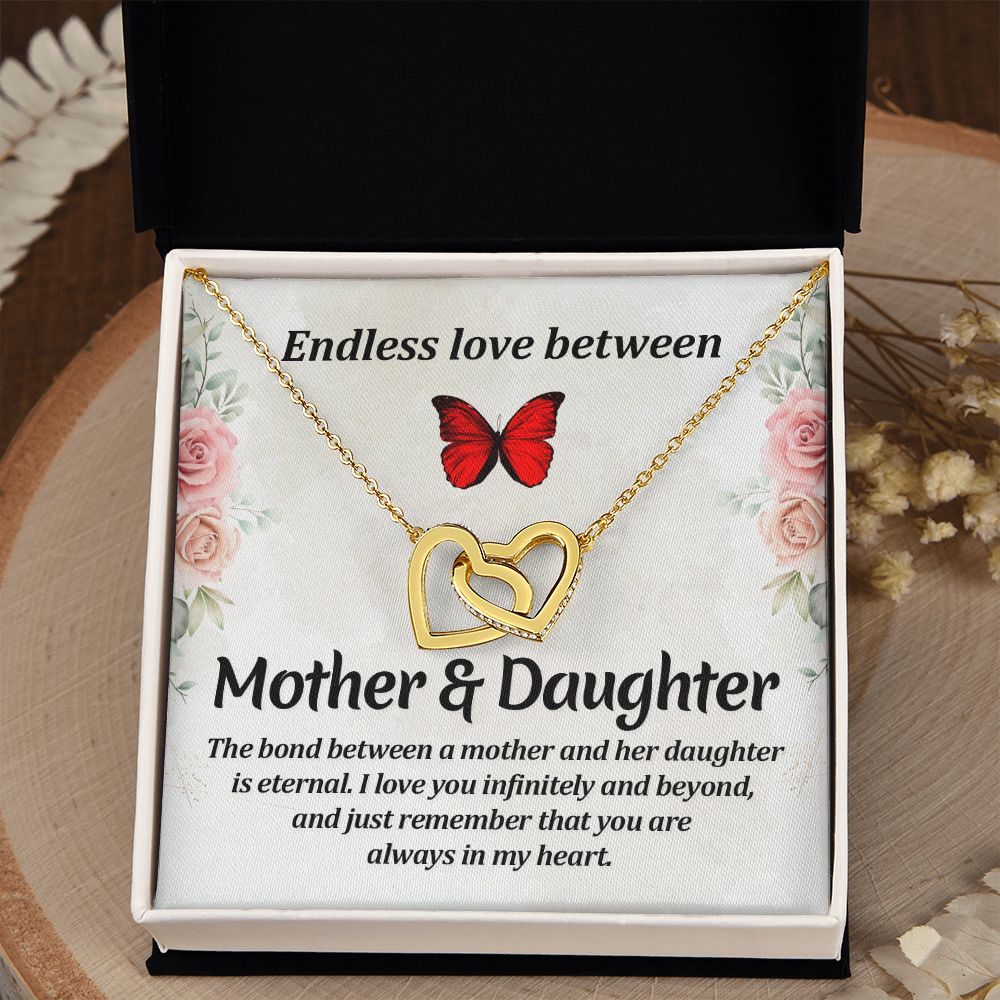 To My Mom Necklace, Gift For Mom, Mother's Day Gift from Daughter, Mom Jewelry Gift for Mothers Day, Birthday Gift for Mother, Moms Gift from Daughter Son, Necklace for Mom Mother 11 Interlocking Hearts Necklace