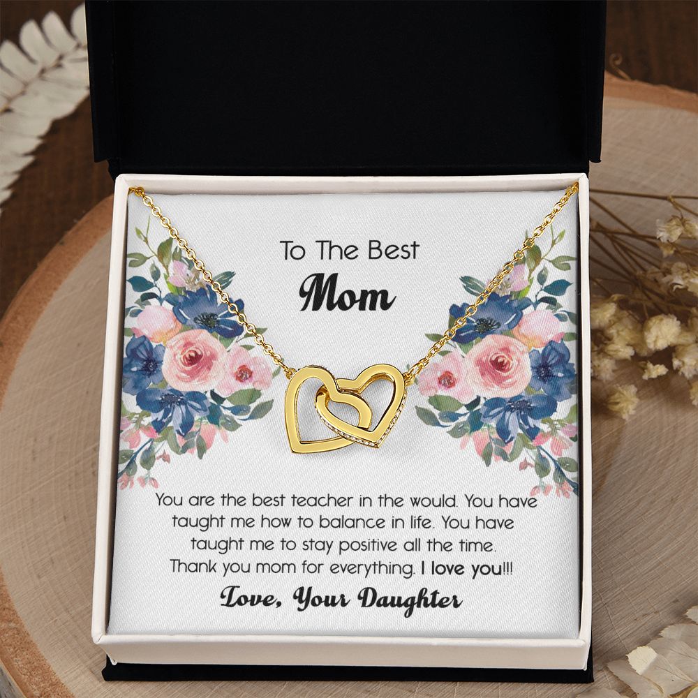 To My Mom Necklace, Gift For Mom, Mother's Day Gift from Daughter, Mom Jewelry Gift for Mothers Day, Birthday Gift for Mother, Moms Gift from Daughter Son, Necklace for Mom Mother 7 Interlocking Hearts Necklace