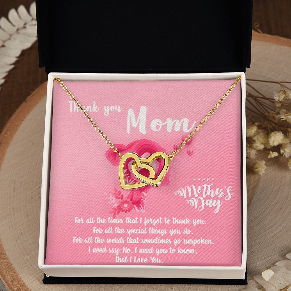 Mom Necklace Gifts for Mom from Daughter to Mom Gifts for Mothers Day from Daughter, To My Mom Necklace from Daughter to Mom Birthday Gifts Necklace with Message Card and Gift Box5 Interlocking Hearts Necklace