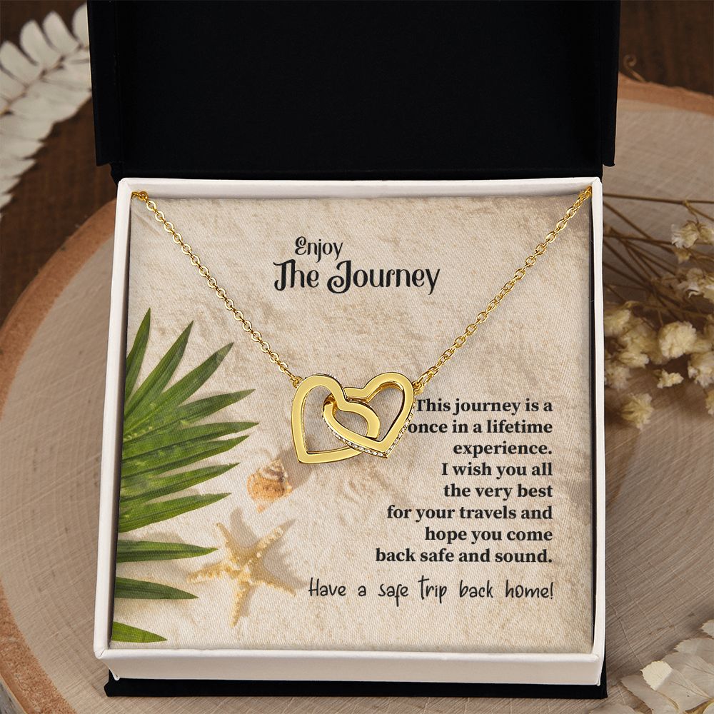 To My Mom Mother Necklace Pendant Gift Enjoy Your Journey By Sanad With Message Card Gift For Mom Interlocking Hearts Necklace