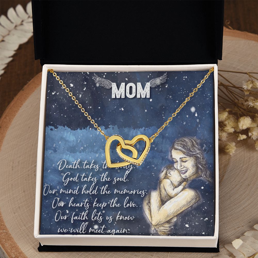 To My Mom Necklace Pendant Gift From Daughter Your Faith Lets Us Know With Message Card Gift For Mom Interlocking Hearts Necklace