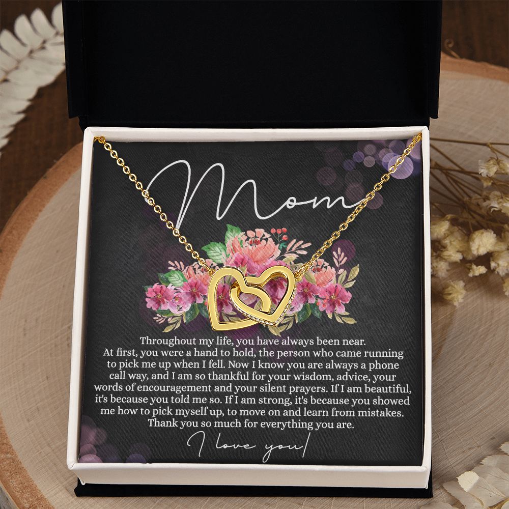 To My Mom Necklace, Mom Gifts, Mom Jewelry Box, Necklace for Mom, Gifts for Mom, Mother's Day Necklace Jewelry Gift For Mom, Birthday Gift For Mom, Thank you Mom Gift Interlocking Hearts Necklace