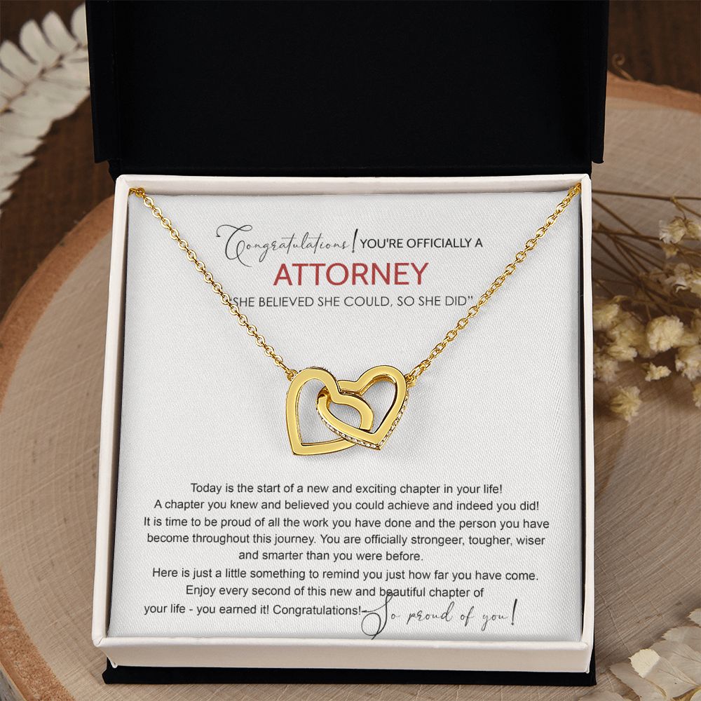 Law School Graduation Gift Necklace, Doctoral Degree, JD Graduation Gift, Law Student Gift, New Attorney Necklace Graduation Congrats Graduation Pendants Gift For Daughter Granddaughter, Niece Interlocking Hearts Necklace
