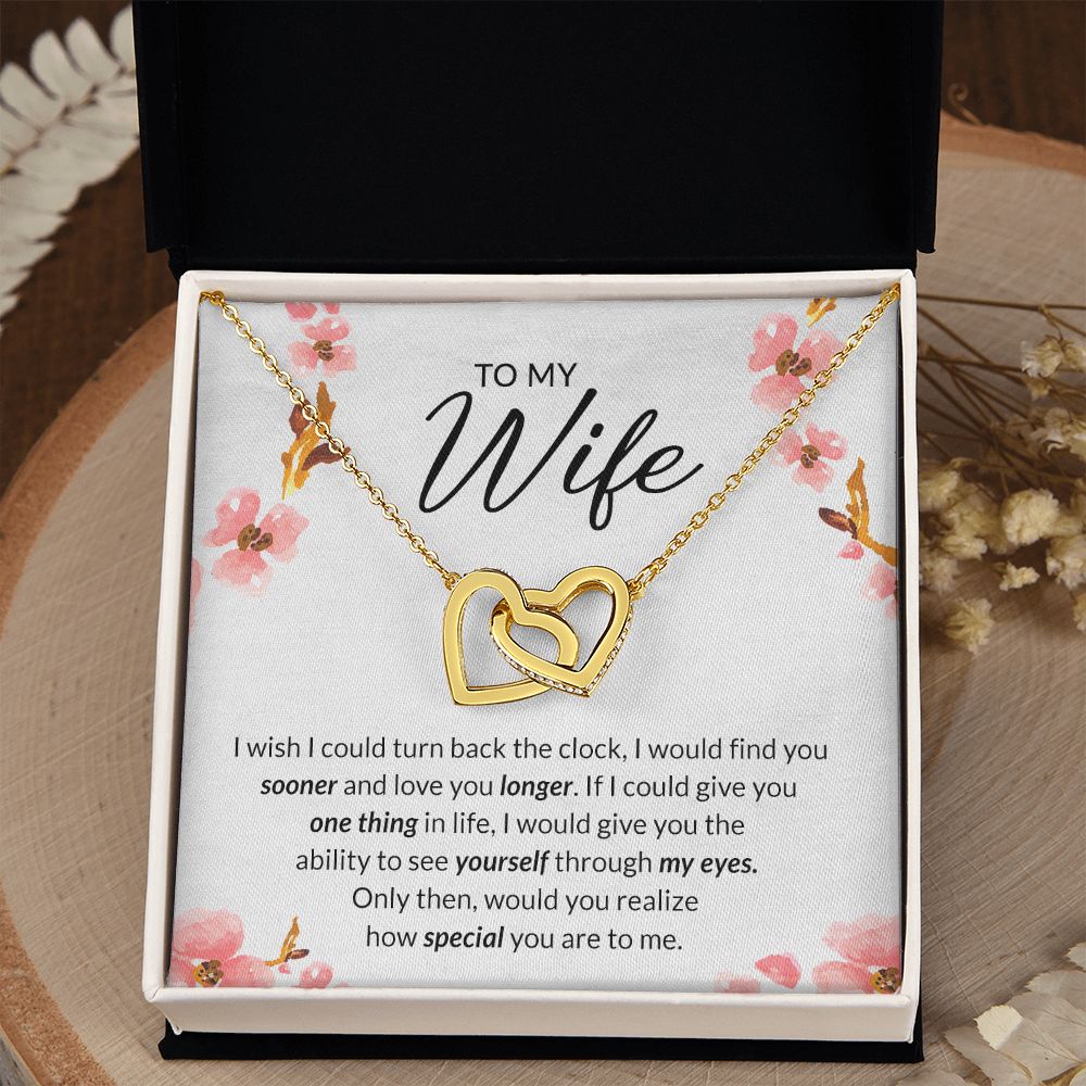 Birthday Gifts For Wife, Necklace Gifts For Wife From Husband, To My Wife Jewelry For Women , To My Wife Necklace  from Husband Wedding Anniversary Present For Wife, Beautiful Wife Jewelry Christmas11 Interlocking Hearts Necklace