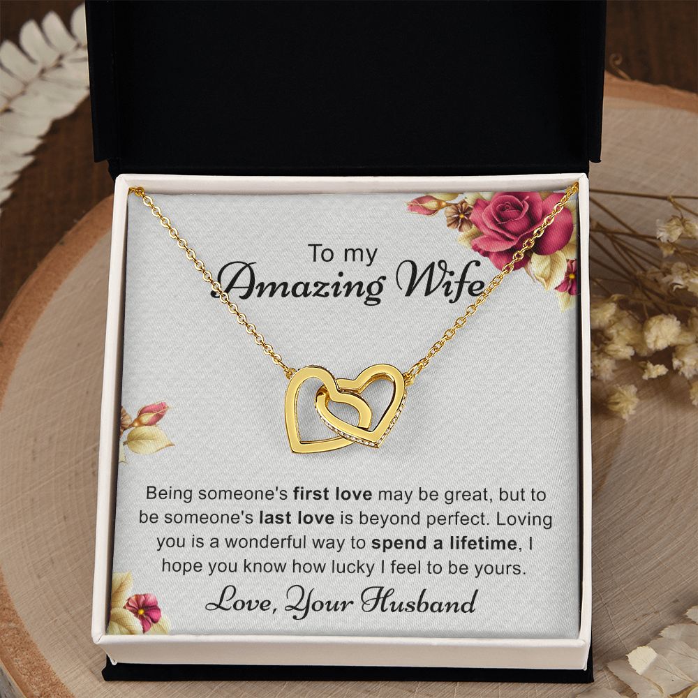Birthday Gifts For Wife, Necklace Gifts For Wife From Husband, To My Wife Jewelry For Women , To My Wife Necklace  from Husband Wedding Anniversary Present For Wife, Beautiful Wife Jewelry Christmas 6 Interlocking Hearts Necklace