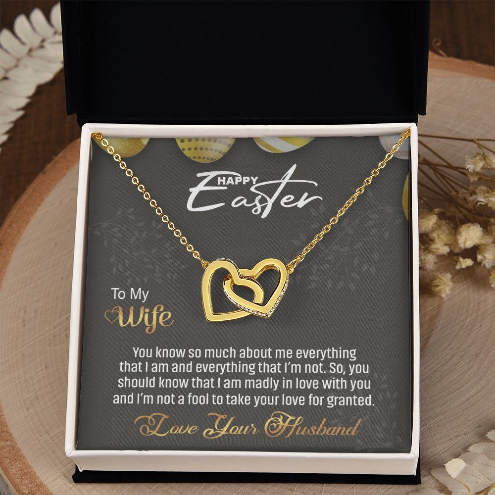 To my Wife Love Knot Necklace, Easter Gift for Wife Necklace, Easter Necklace Interlocking Hearts Necklace