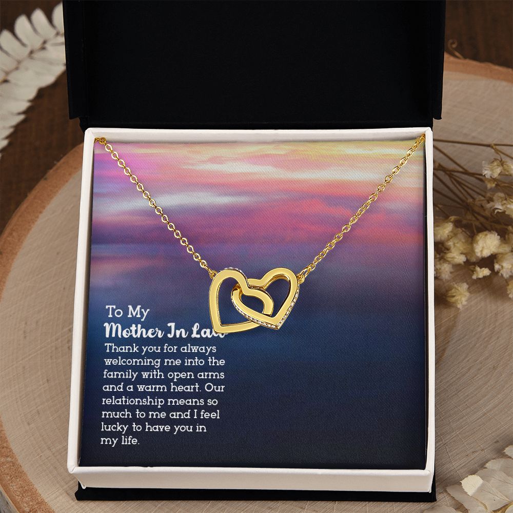 Mother in Law Necklace, Jewelry for Women, Future Mother in Law Gifts from Daughter in Law, Mother of Bride Gifts For Mother in Law, Birthday Gifts For Mother In Law From Daughter In Law13 Interlocking Hearts Necklace
