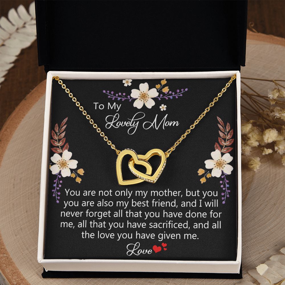 To My Mom Necklace, Gift For Mom, Mother's Day Gift from Daughter, Mom Jewelry Gift for Mothers Day, Birthday Gift for Mother, Moms Gift from Daughter Son, Necklace for Mom Mother15 Interlocking Hearts Necklace