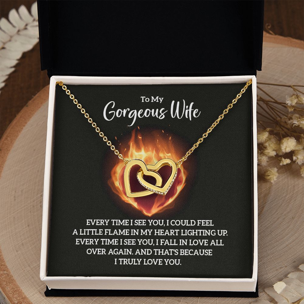 Birthday Gifts For Wife, Necklace Gifts For Wife From Husband, To My Wife Jewelry For Women , To My Wife Necklace  from Husband Wedding Anniversary Present For Wife, Beautiful Wife Jewelry Christmas32 Interlocking Hearts Necklace