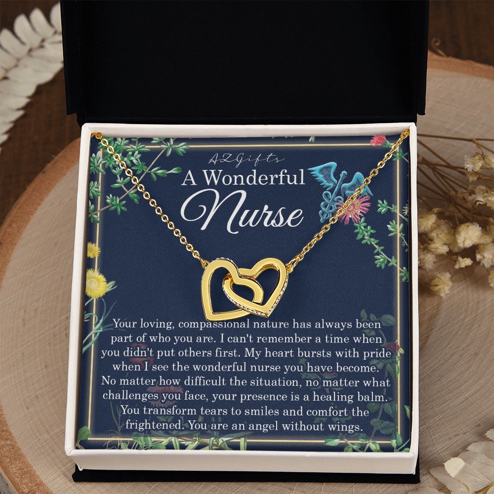 A Wonderful Nurse Interlocking Hearts Necklace