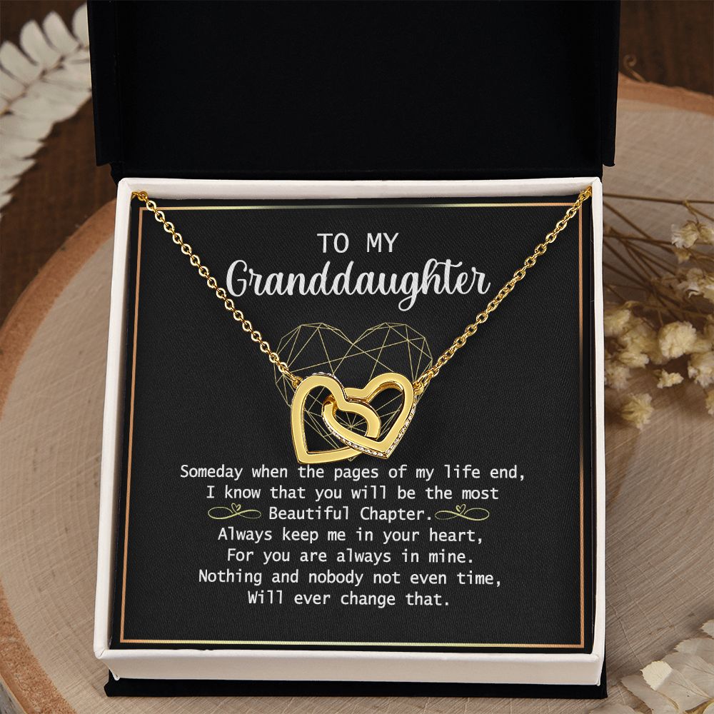 To my Granddaughter Necklace Gift For Granddaughter Birthday Congrats Graduation Interlocking Hearts Necklace