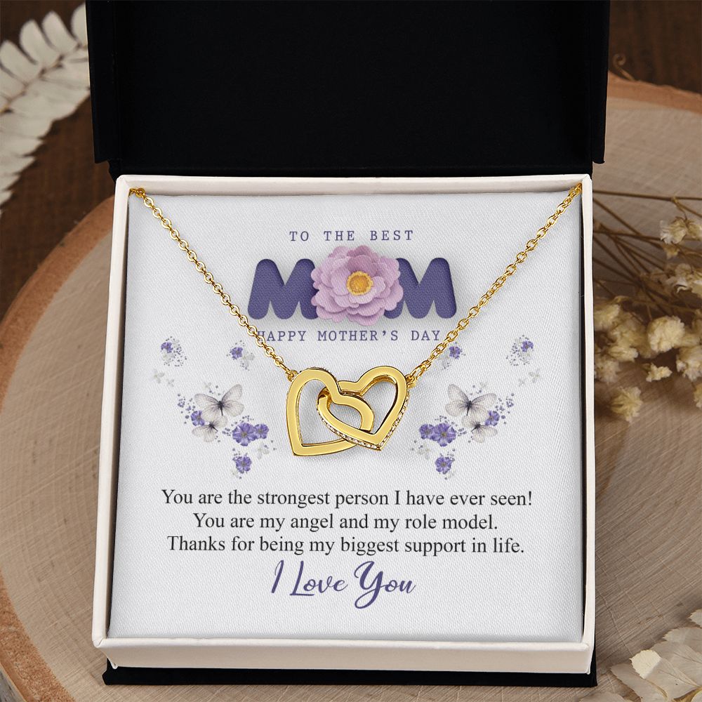To The Best Mom Necklace, Best Mom Gifts, Mothers Day Gifts, Birthday Gift For Mom Interlocking Hearts Necklace