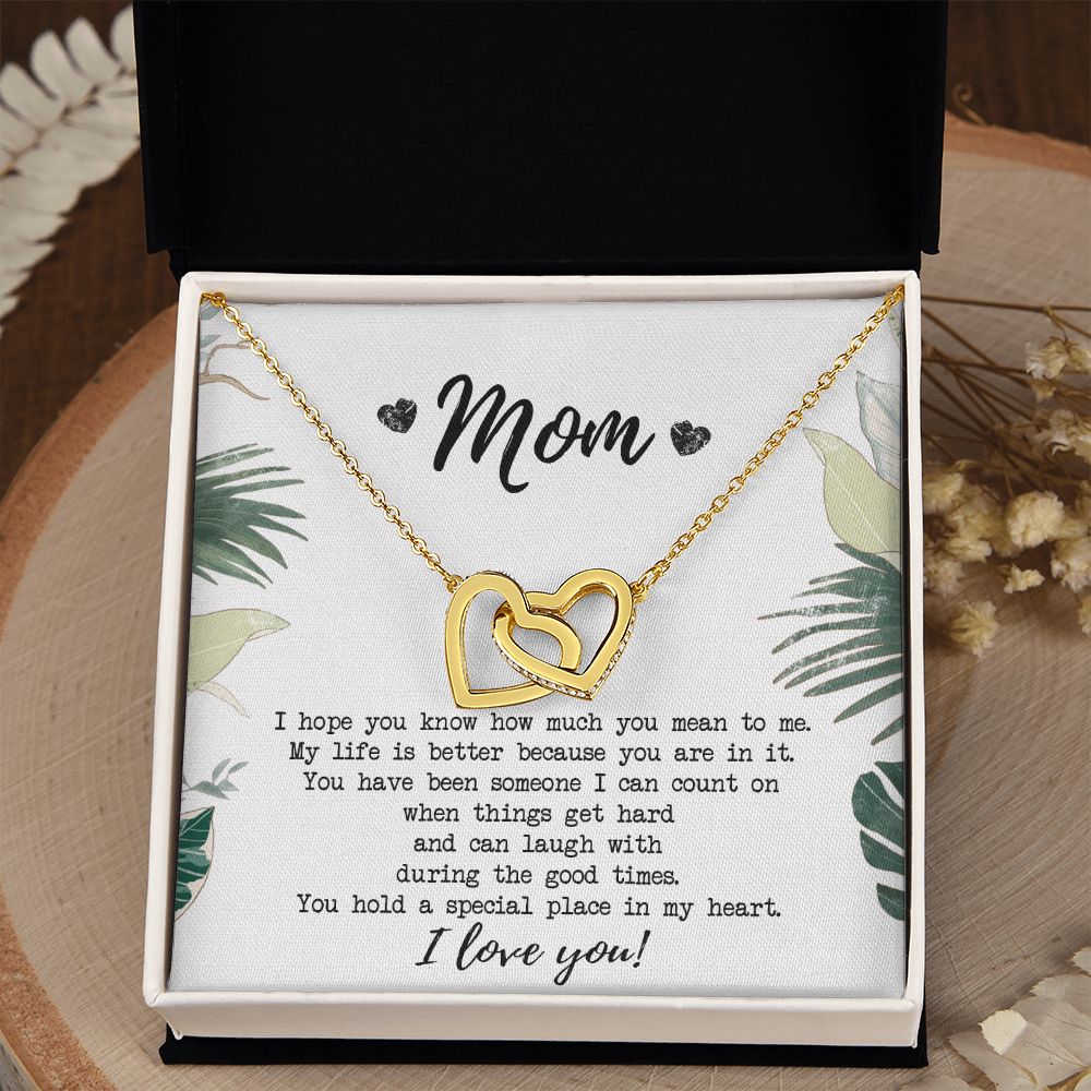 Mothers Day Gift, Gift for Mom, Birthday, Heart Necklace, Mother Daughter Necklace, Gifts for Mom from Daughter, from Son to Mom Interlocking Hearts Necklace