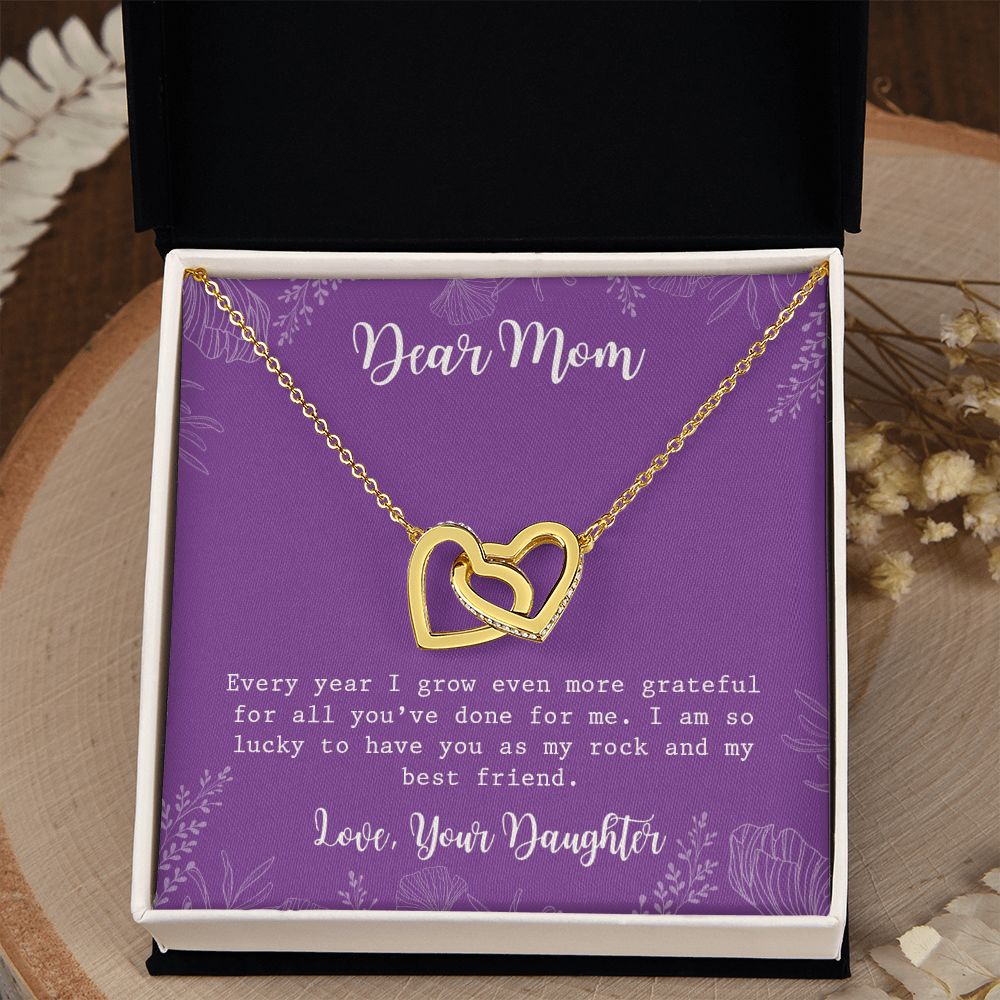 Mom Necklace Gifts for Mom from Daughter to Mom Gifts for Mothers Day from Daughter, To My Mom Necklace from Daughter to Mom Birthday Gifts Necklace with Message Card and Gift Box2234 Interlocking Hearts Necklace