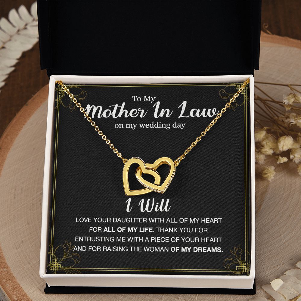 Mother Of The Bride Gift From Groom, Mother In Law Gift on Wedding Day from Groom, Gifts for Mother of the Bride, Future Mother-In-Law Interlocking Hearts Necklace