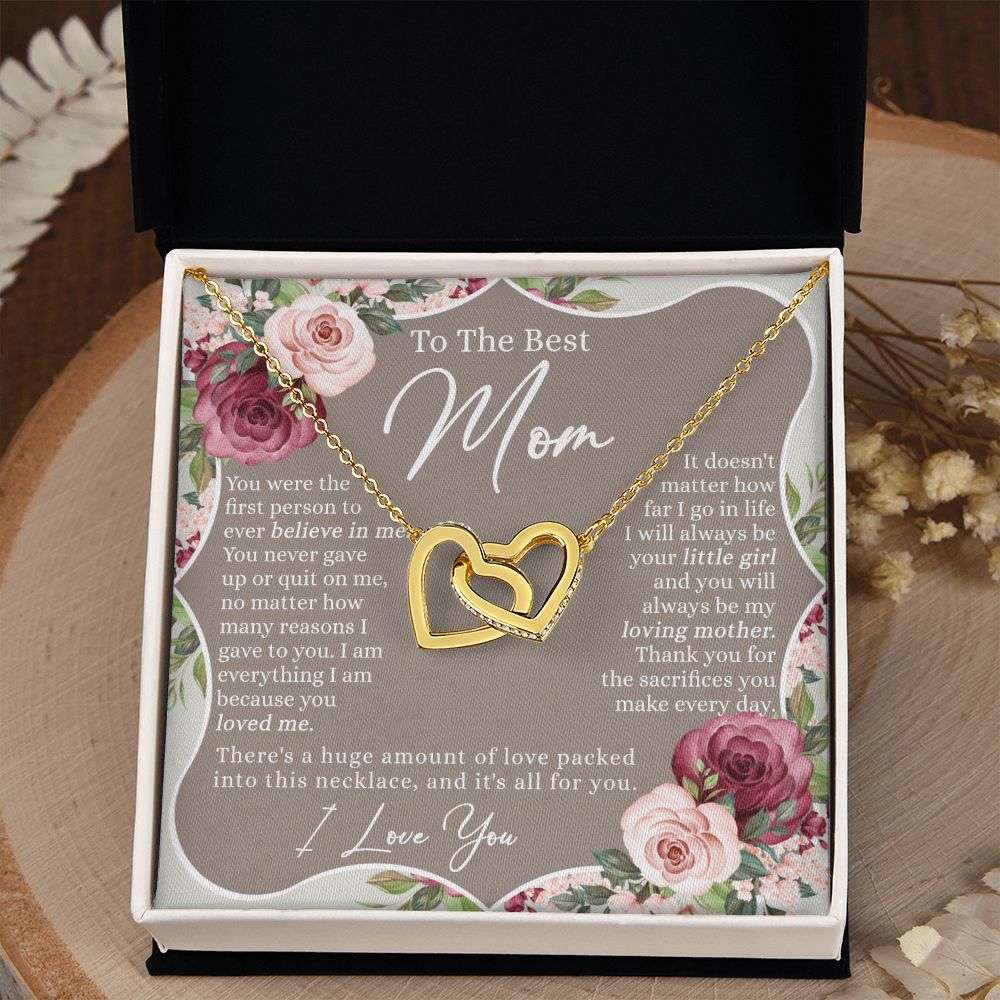 Sentimental Gifts For Mom, Necklace for Mother Thank You Gift for Mom, Mothers Day Gift for Mom Mother, Mom Gift Idea, To My Mom Necklace Mothers Day Gift From Daughter Son Interlocking Hearts Necklace