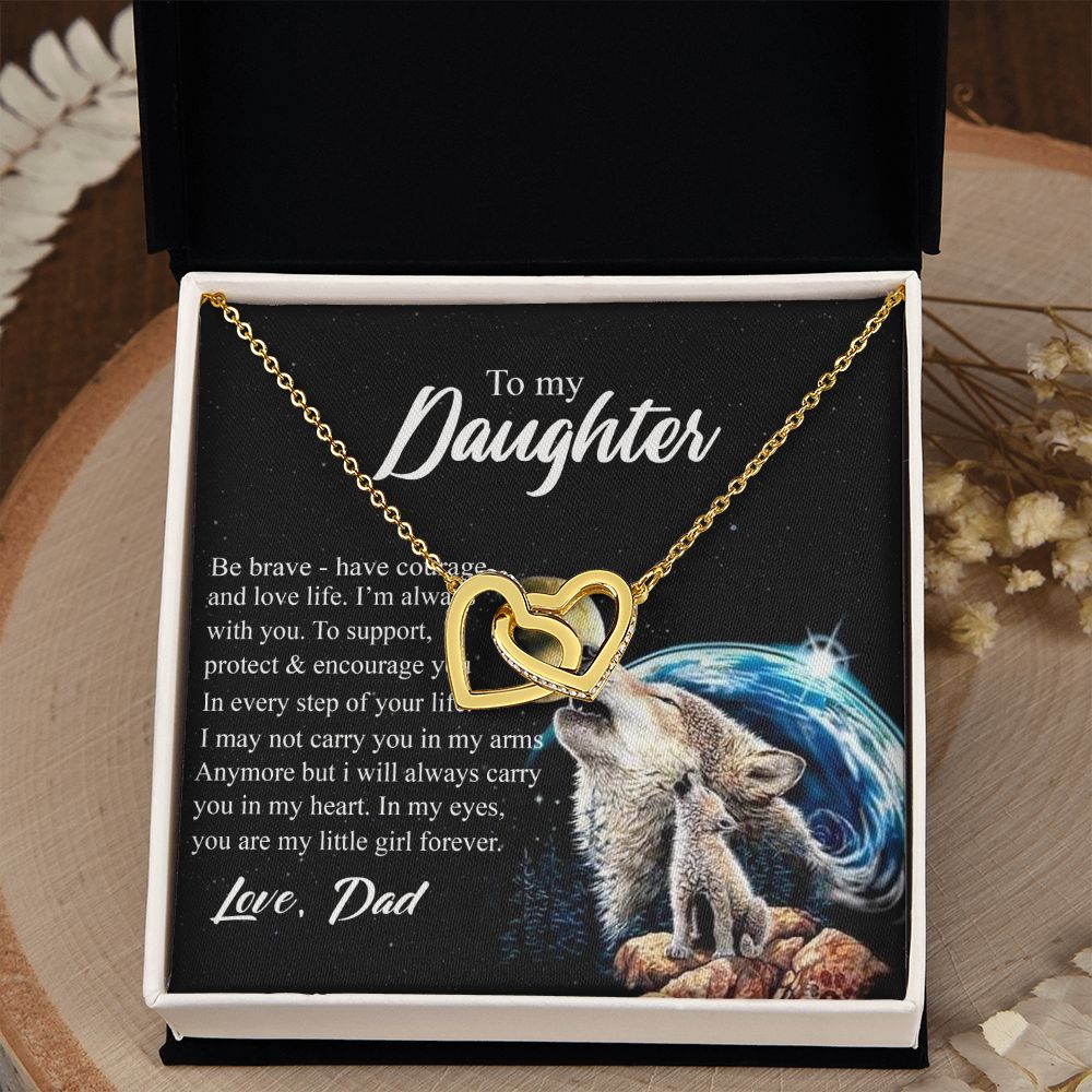 Mother Daughter Gift Ideas, To My Daughter Gift Necklace from Mom, Jewelry Pendant Present for Daughter, Birthday Christmas Gift Graduation Gifts for Daughters, Mother and Daughter Necklace 26 Interlocking Hearts Necklace