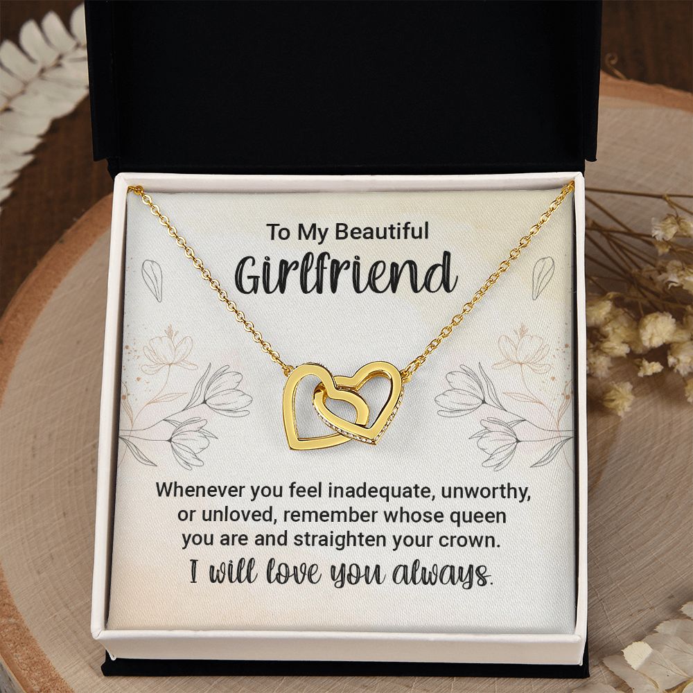To My Girlfriend Necklace from Boyfriend To My Future Wife Necklace Jewelry For Girlfriend Gift For Girlfriend Gift for Her Romantic Birthday Valentines Day Gift For Girlfriend Gifts Necklaces Interlocking Hearts Necklace