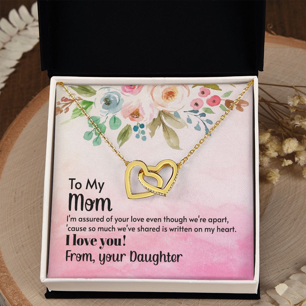 To My Mom Necklace, Gift For Mom, Mother's Day Gift from Daughter, Mom Jewelry Gift for Mothers Day, Birthday Gift for Mother, Moms Gift from Daughter Son, Necklace for Mom Mother 21 Interlocking Hearts Necklace
