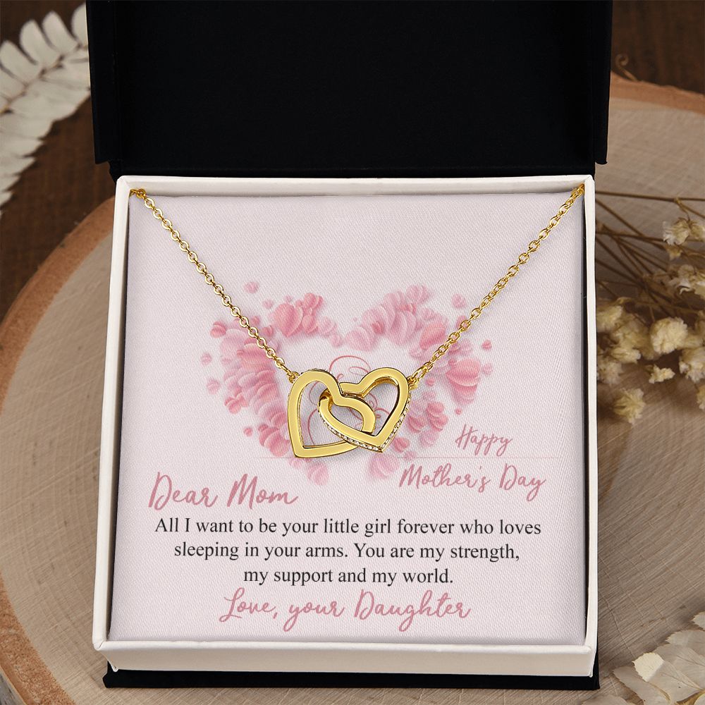 Mom Necklace Gifts for Mom from Daughter to Mom Gifts for Mothers Day from Daughter, To My Mom Necklace from Daughter to Mom Birthday Gifts Necklace with Message Card and Gift Box25 Interlocking Hearts Necklace