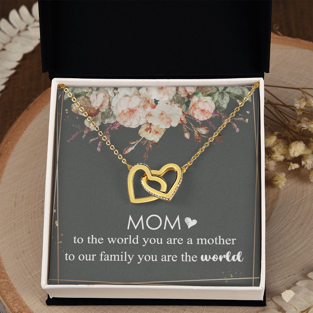 Mom Necklace Gifts for Mom from Daughter to Mom Gifts for Mothers Day from Daughter, To My Mom Necklace from Daughter to Mom Birthday Gifts Necklace with Message Card and Gift Box4 Interlocking Hearts Necklace
