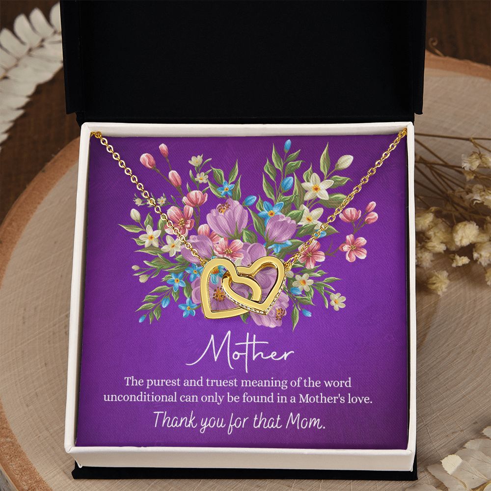Happy Mother's Day Gift for Mom from Daughter Message Card Necklace Gift Idea Mother Jewelry Mom Necklace from Daughter To My Mom Love Knot Necklace Pendant Interlocking Hearts Necklace