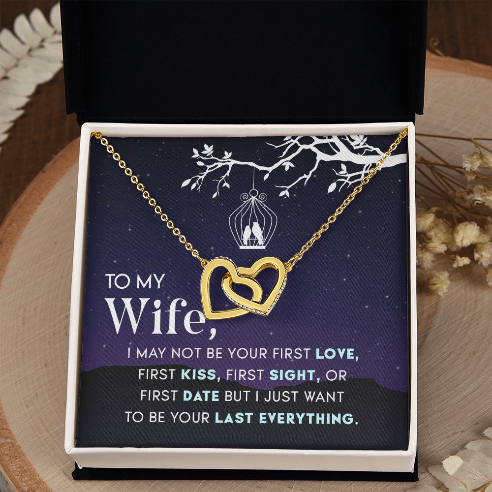 To My Wife Necklace from Husband, Personalized Necklace for Women, Luxury Necklace for Wife from Man Men, Wedding Anniversary Present For Wife, Beautiful Wife Jewelry Christmas Birthday Gift For Wife15 Interlocking Hearts Necklace