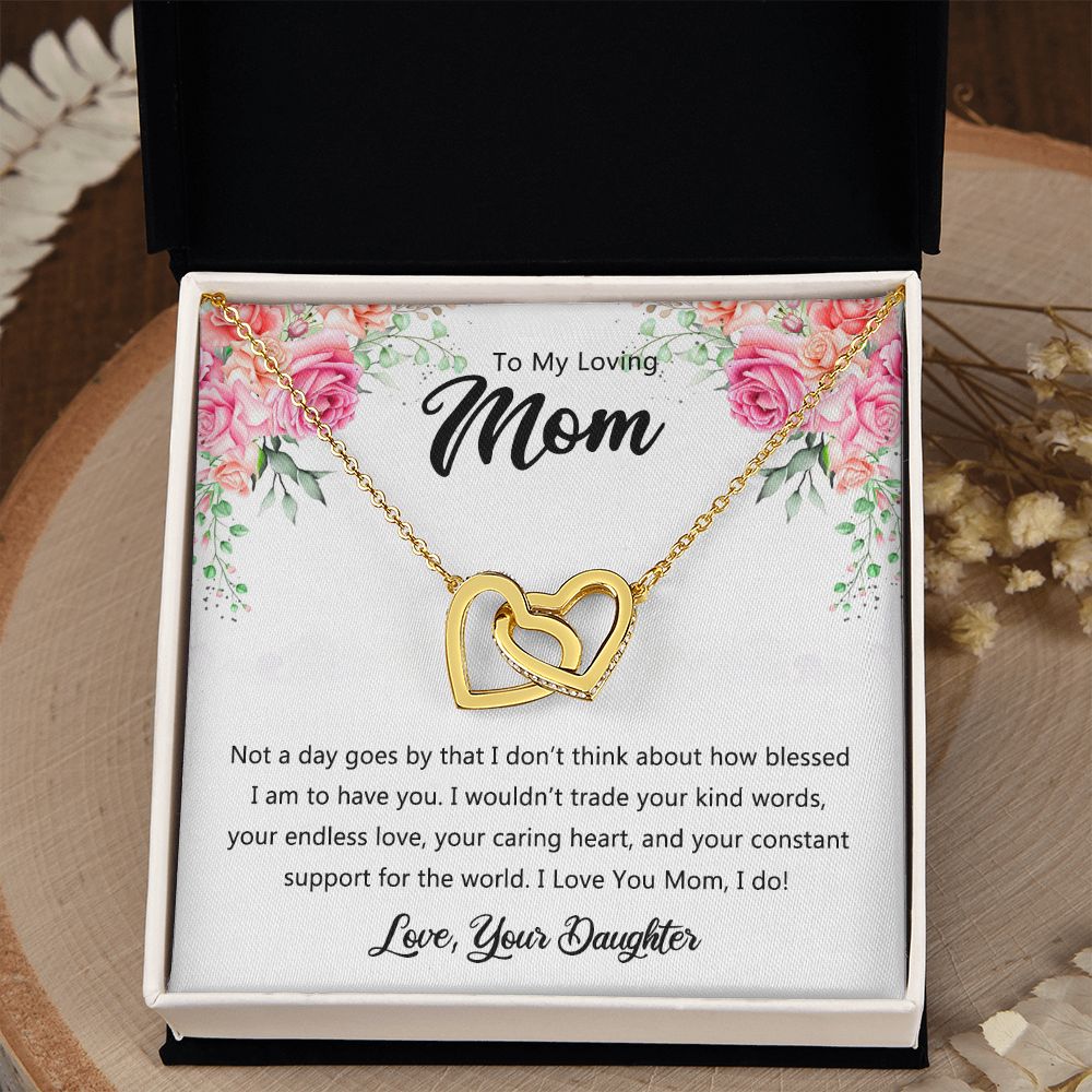 To My Mom Necklace, Gift For Mom, Mother's Day Gift from Daughter, Mom Jewelry Gift for Mothers Day, Birthday Gift for Mother, Moms Gift from Daughter Son, Necklace for Mom Mother 9 Interlocking Hearts Necklace