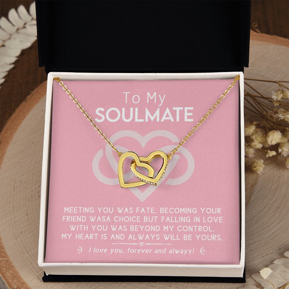 To My Soulmate Forever Love Necklace Gift For Soulmate Jewelry For Girlfriend Interlocking Hearts Necklace