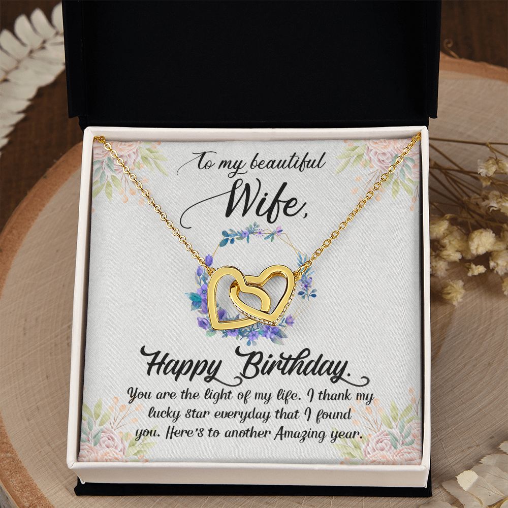 To My Beautiful Wife Necklace, Wedding Anniversary Jewelry For Women, Necklace For Wife from Husband, Gifts For Wife Birthday Gifts Necklace, Jewelry With Message Card In A Gift Box