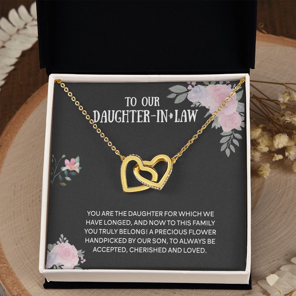 To Our Daughter-in-law Necklace from Mother-in-law Daughter-in-law Birthday Gift Interlocking Hearts Necklace