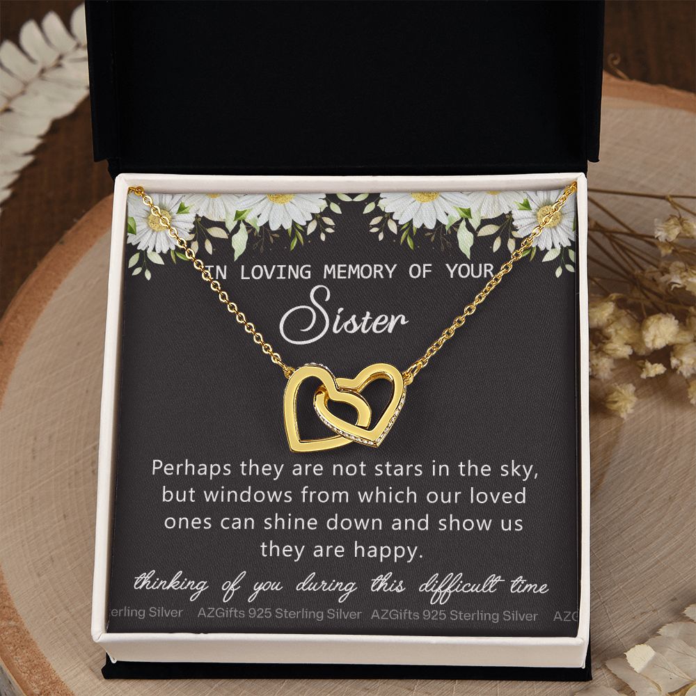 Loss Of Sister Necklace Gift, Sympathy Loss Of Sister, Sympathy Gift Box, Loss Of Sister Necklace, Loss Of Sister, Loss Of Sister Gift, Condolence Gifts, Remembrance Necklace for Women Interlocking Hearts Necklace